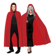 Kırmızı Renk Kapşonlu Pelerin 120 cm