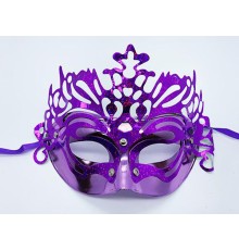 Metalize Ekstra Parlak Hologramlı Parti Maskesi Mor Renk 23x14 cm