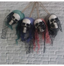 Kuru Kafa Şekilli Asmalı Süs İskelet Kafalar 5 Adet 120 cm