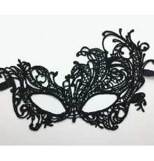 Siyah Renk Dantel İşlemeli Örgü İşlemeli Parti Maskesi Model 5