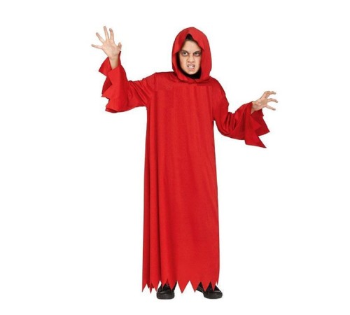 Kırmızı Kapişonlu Çocuk Şeytan Kostümü 11-12 Yaş