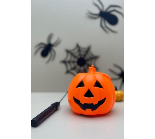 Turuncu Renk Led Işıklı Elde Tutmalı Balkabağı 14X14 cm