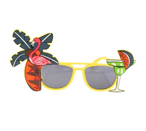 Hawaii Luau Cocktail Temalı Parti Gözlüğü Sarı Renk 8x15 cm