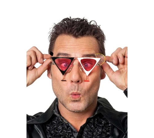 Martini Parti Gözlüğü Beyaz Kırmızı Renk 16X7 cm