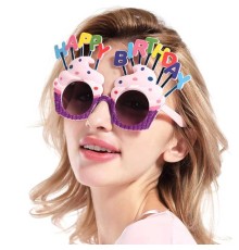 Happy Birthday Yazılı Parti Gözlüğü Mor 17x11 cm