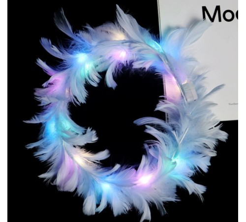 Led Işıklı Rengarenk Yanan 3 Fonksiyonlu Otrişli Parti Tacı Mavi Renk 12x12 cm