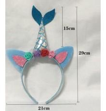 Deniz Kızı Tacı - Deniz Kızı Prenses Tacı Mavi Renk 21x29 cm