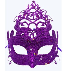 Mor Renk Parti Maskesi - Parlak Mor Sim Balo Maskesi 21x20 cm
