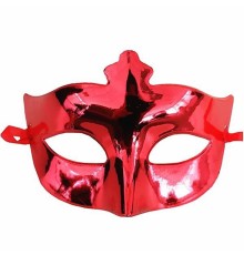 Kırmızı Renk Kostüm Partisi Ekstra Parlak Balo Maskesi 15x10 cm