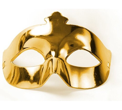 Altın Renk Kostüm Partisi Ekstra Parlak Balo Maskesi 15x10 cm
