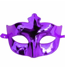 Mor Renk Kostüm Partisi Ekstra Parlak Balo Maskesi 15x10 cm