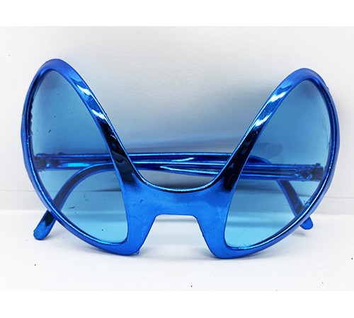 Retro Gözlük - 80 li 90 lı Yıllar Parti Gözlüğü Mavi Renk 8x13 cm