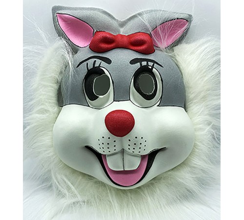 Beyaz Peluşlu Eva Tavşan Maskesi