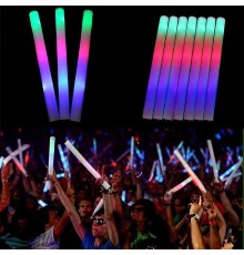 Led Işıklı Rengarenk Sünger Parti Çubuk Işıklı Kauçuk Sopa 46 cm