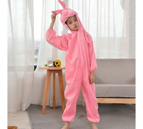 Çocuk Tavşan Kostümü Pembe Renk 2-3 Yaş 80 cm