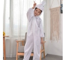 Çocuk Tavşan Kostümü Beyaz Renk 4-5 Yaş 100 cm