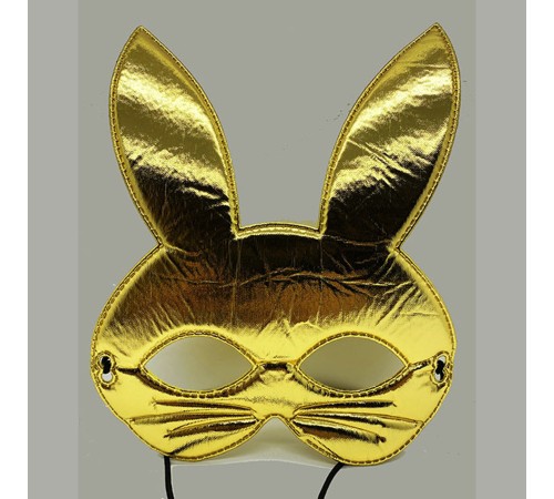 Altın Renk Kumaş Malzemeden İmal Tavşan Maskesi 25X17 cm