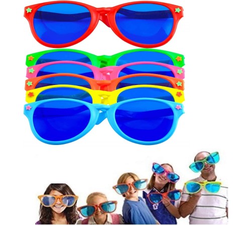 Büyük Parti Gözlüğü Rengarenk 12 Adet 27x9 cm