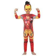 Maskeli Çocuk Demir Adam Kostümü - Çocuk İron Man Kostümü 3-4 Yaş