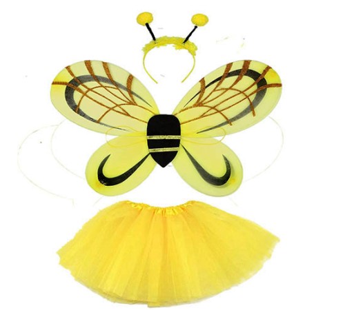 Çocuk Arı Kostümü Mega Arı Kanadı Arı Tütü Eteği ve Arı Tacı