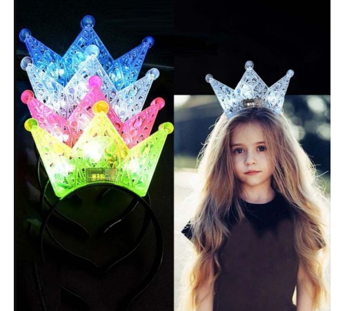 Led Işıklı Kraliçe Tacı Kral Tacı Mor Renk