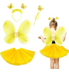 Sarı Kostümü Çocuk - Sarı Kostüm Aksesuar Seti 4 Parça