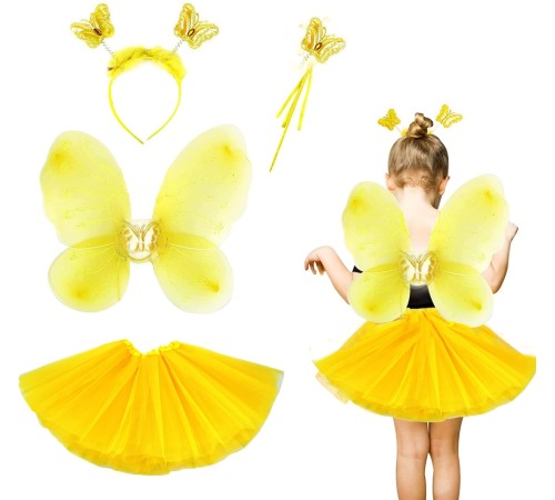 Sarı Kostümü Çocuk - Sarı Kostüm Aksesuar Seti 4 Parça