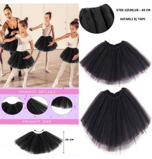 Siyah Renk Tütü Etek Bale Eteği Gösteri Eteği Çocuk Bebek Boy
