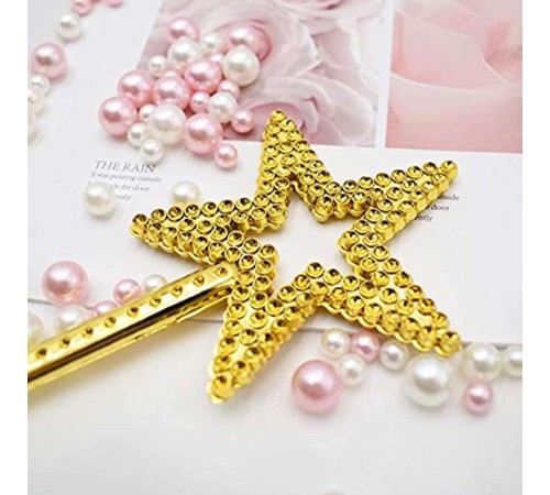 Altın Renk Yıldız Peri Asası Peri Değneği 34 cm 1 Adet