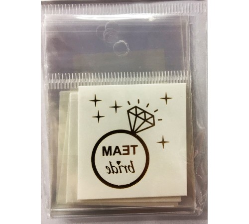 Bekarlığa Veda Team Bride Geçici Dövme - Bride Dövmeleri 10 Adet Altın Renk Model 1