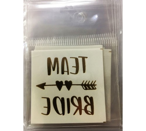 Bekarlığa Veda Team Bride Geçici Dövme - Bride Dövmeleri 10 Adet Altın Renk Model 3