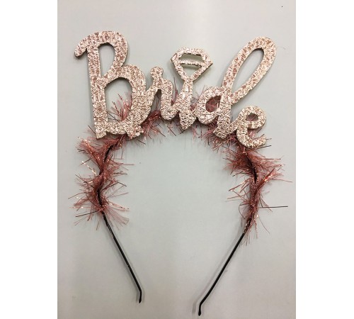 Bride Yazılı Metalize Rose Renk Bekarlığa Veda Parti Tacı