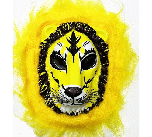 Aslan Maskesi - Kaplan Maskesi Yetişkin Çocuk Uyumlu Sarı Yeleli Model 9