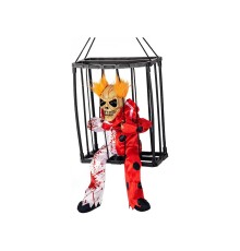 Hareketli Sesli Sensörlü Mahkum Joker İskelet Dekorasyon 22x27 cm