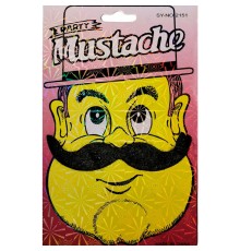 Siyah Renk Gerçekçi Görünümlü Yapışkanlı Parti Bıyığı Takma Tüylü Kabadayı Bıyığı Model 1