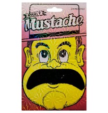 Siyah Renk Gerçekçi Görünümlü Yapışkanlı Pala Bıyık Takma Tüylü Kalın Bıyık Model 2