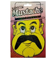 Siyah Renk Gerçekçi Görünümlü Yapışkanlı Ülkücü Bıyık Takma Tüylü Bıyık Model 3