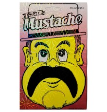 Siyah Renk Gerçekçi Görünümlü Yapışkanlı Korsan Bıyık Takma Tüylü Ülkücü Bıyık Model 4