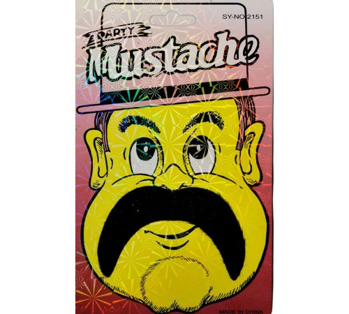 Siyah Renk Gerçekçi Görünümlü Yapışkanlı Korsan Bıyık Takma Tüylü Ülkücü Bıyık Model 4