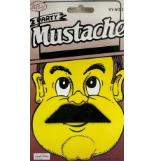 Siyah Renk Gerçekçi Görünümlü Yapışkanlı Beyefendi Bıyığı Takma Tüylü Kısa Bıyık Model 5