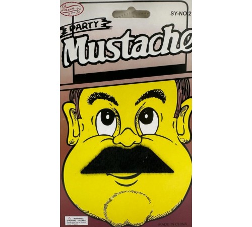 Siyah Renk Gerçekçi Görünümlü Yapışkanlı Beyefendi Bıyığı Takma Tüylü Kısa Bıyık Model 5