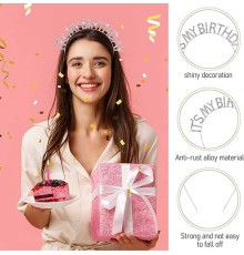 Kristal Taşlı Gümüş Renk İt's My Birthday Yazılı Doğum Günü Parti Tacı 14x16 cm