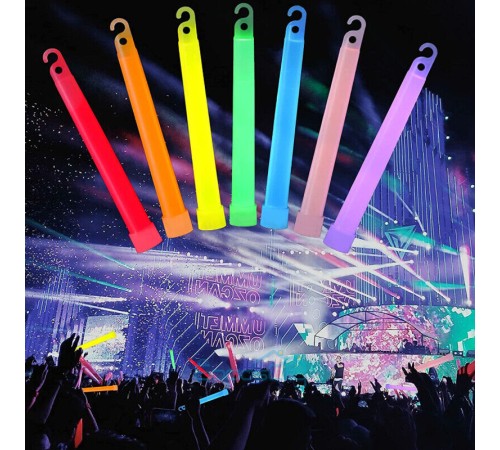 Karanlıkta Yanan Asılabilir ip Aparatlı Glow Stick Kolye Glow Stick Lamba 6 Adet 6 Renk 15 cm