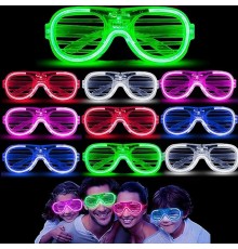 Glow Model 3 Farklı Fonksiyonlu Işıklı Panjur Parti Gözlüğü Karışık Renk 12 Adet