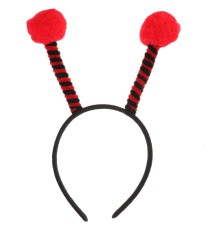 Gösteriler İçin Kırmızı Ponponlu Mega Uğur Böceği Taç 25x11 cm