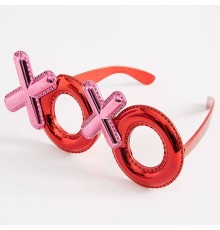 Kırmızı Renk Xoxo Yazılı Parti Gözlüğü 17x7 cm