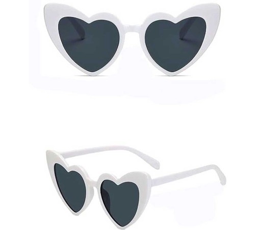 Beyaz Renk Kalp Şekilli Parti Gözlüğü 15x5 cm
