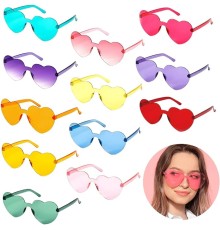 Kalp Şekilli Çerçevesiz Parti Gözlüğü 6 Renk 6 Adet