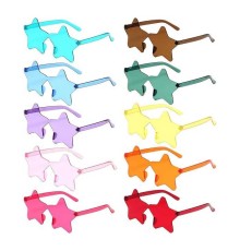 Yıldız Şekilli Çerçevesiz Parti Gözlüğü 6 Renk 6 Adet