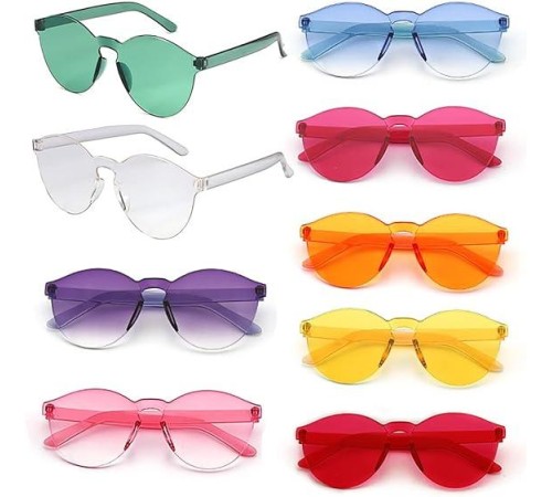 Oval Şekilli Çerçevesiz Parti Gözlüğü 6 Renk 6 Adet